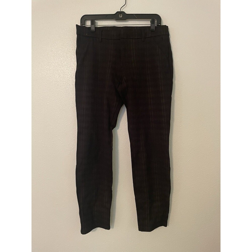 Kut from the Kloth Pants Womens 10 Black Plaid Skinny Mid Rise SP048ME1